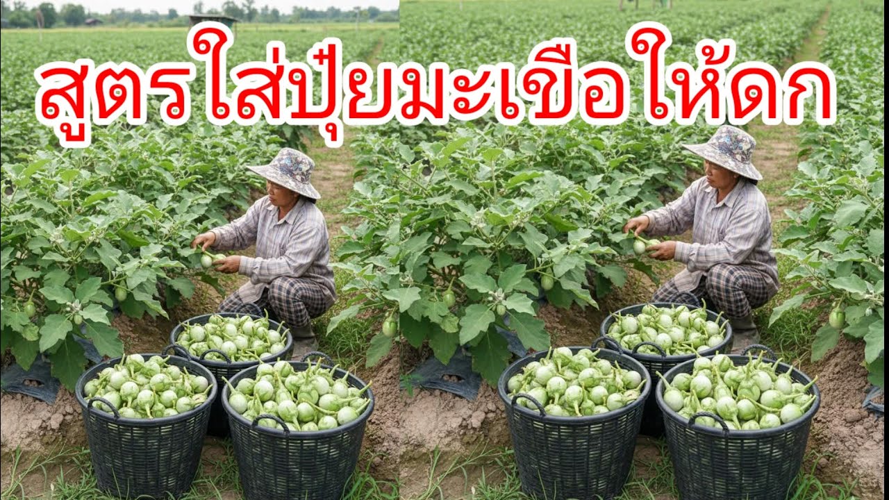 สูตรใส่ปุ๋ยมะเขือให้ดก ตั้งแต่เริ่มต้นปลูกจนถึงเก็บเกี่ยว