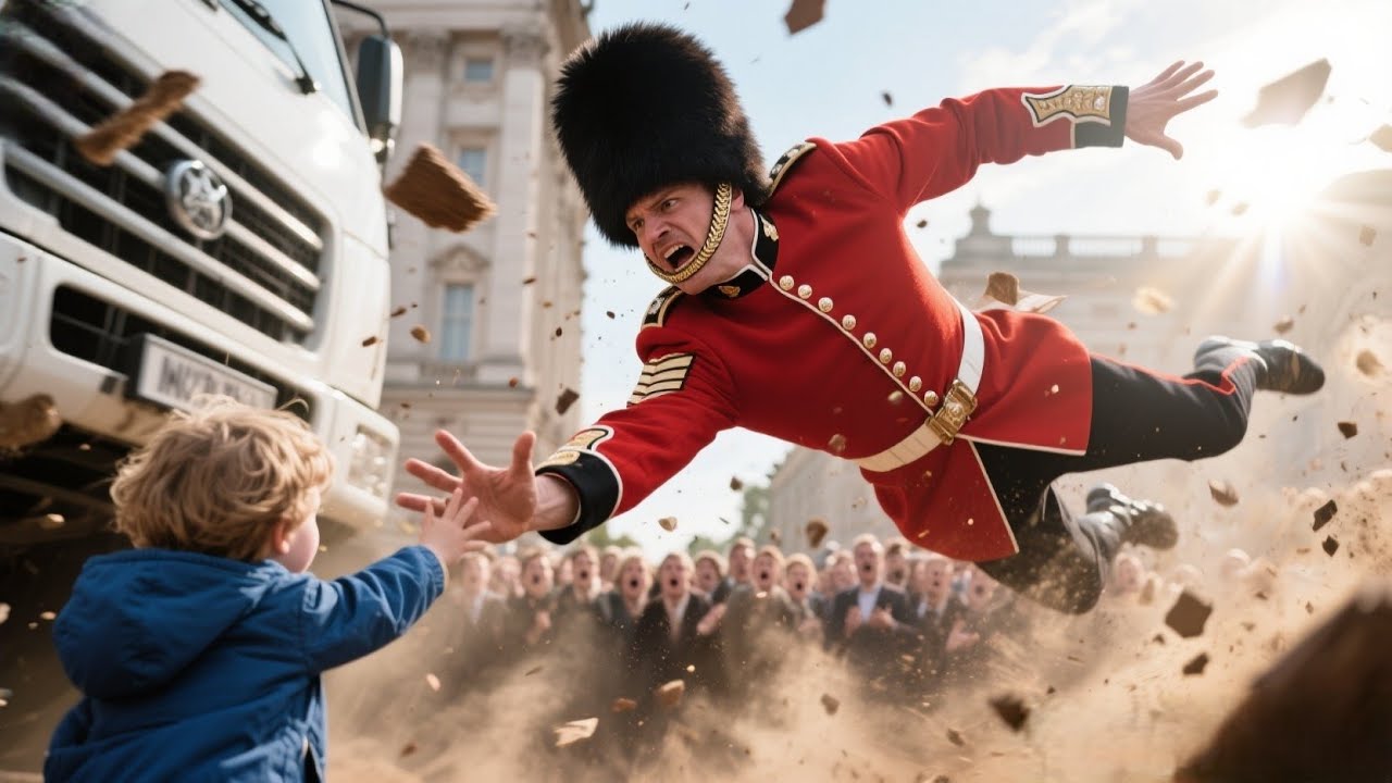 High-Speed Truck Nearly Kills Child — Royal Guard’s Instant Reaction Turns Him Into a Hero!