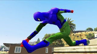 GTA 5 Rainbow Spiderman Parkour Jumps (Funny Moments & Ragdols)