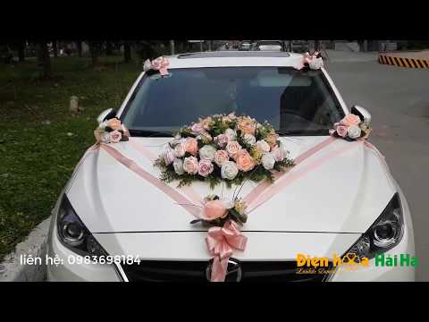 Hoa xe cưới bằng lụa gắn nam châm giá rẻ