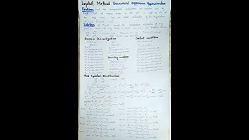 Implicit Method | finite backward difference method |pde || heat equation