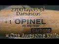 Damascus 1000 Challenge Part #2 OPINEL CARBONE Damascus Blade Mod.