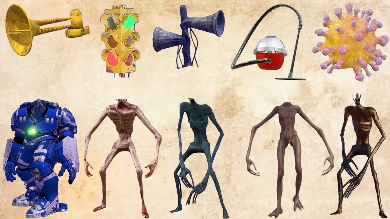 WRONG HEADS SIREN HEAD CAR, SIREN HEAD VACUM CLEAN, SIREN HEAD DOUBLE VIRUS, SIREN HEAD THUNDERBOLT