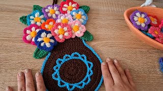 Cómo Tejer Jarrito de Flores 💐 a Crochet 