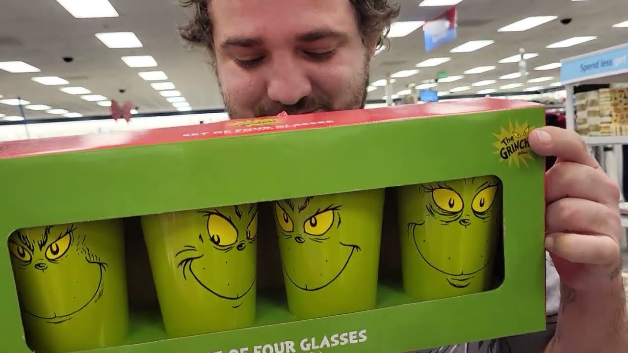 Набор из 4 стаканов Гринча Грина - Гринч, персонаж мультфильма Доктора Сьюза - идеи для подарков ...