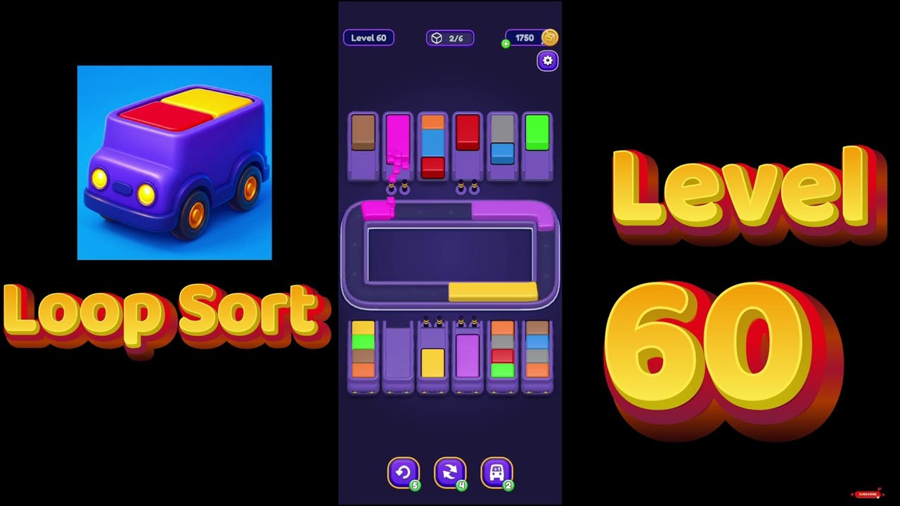 Loop Sort Level 60 Walkthrough 🚚🧩 | Truck Puzzle Game | Solutionguruji