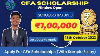 CFA Scholarship Quick Update CA Lakshay Arora