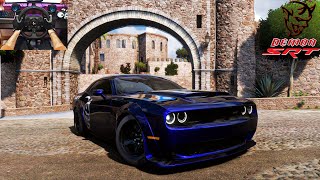 1100HP Dodge Challenger SRT Demon - Forza Horizon 5 | Steering wheel gameplay screenshot 5