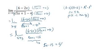 Limit example problem with a square root