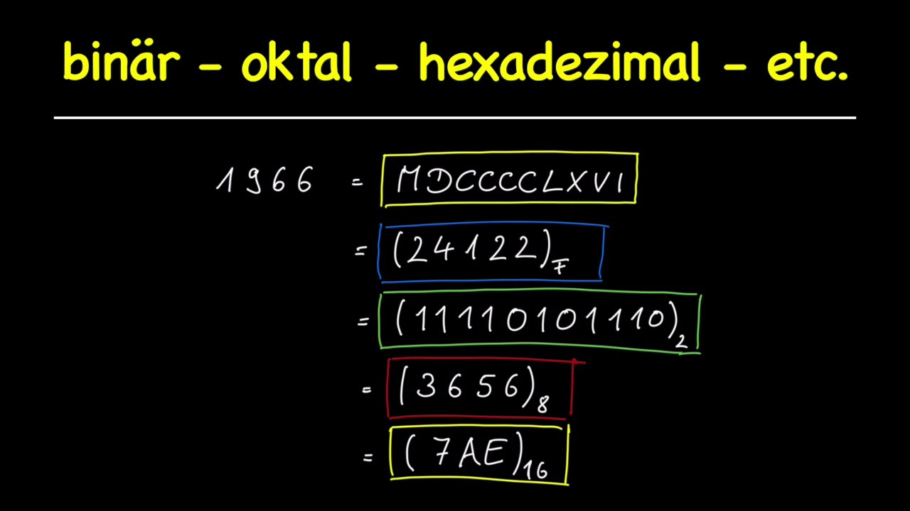Wie Rechnet Man Hexadezimal In Binär Um binär - oktal - hexadezimal - YouTube