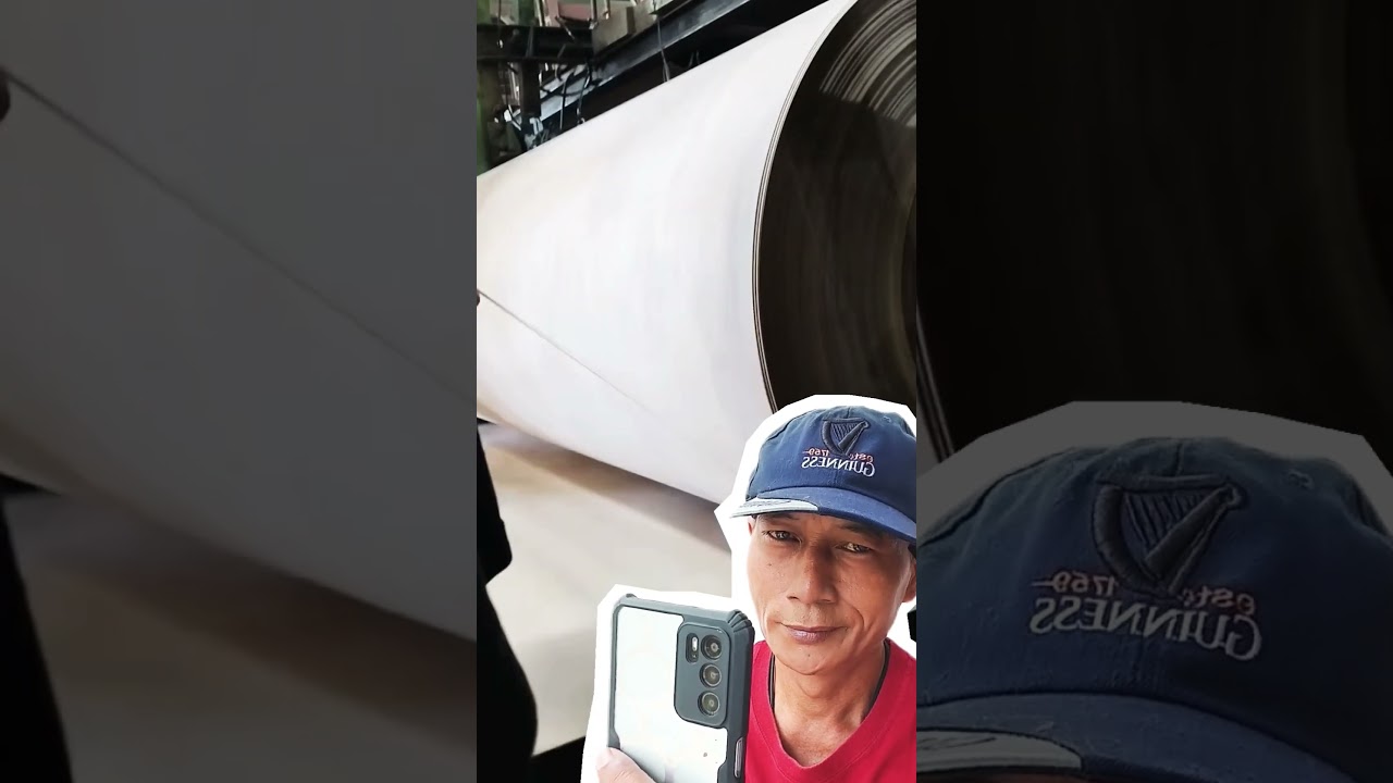 Gulung faceback plywood di mesin relling rotary 9 ft 🙏👍 