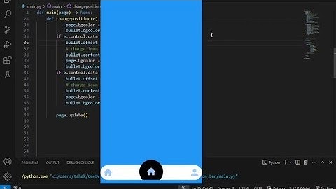Bottom Navigation Bar with Animation and Colour Change using python - Flet.