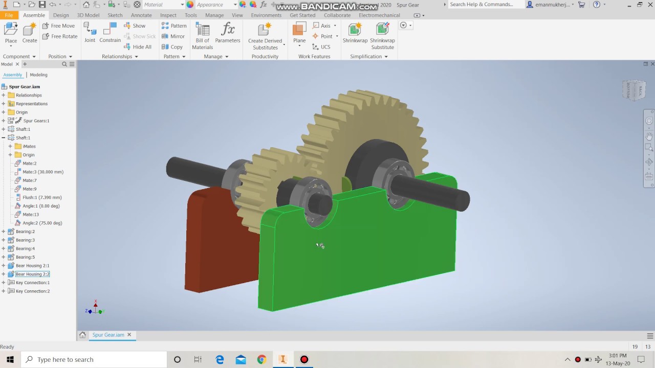 Gear Train Design using Autodesk InventorProject assignment for Skyfi
