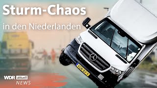 Unwetter auch in NRW: Sturmtief "Poly" sorgt für Chaos in den Niederlanden | WDR Aktuelle Stunde
