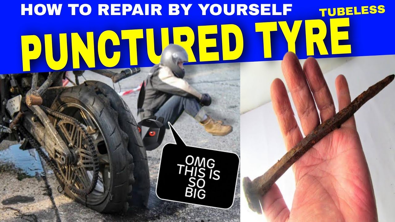 HOW TO REPAIR PUNCTURED TUBELESS TYRE AT HOME PUNCTURE REPAIR KIT 