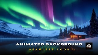 Animated Background: Northern Light Winter Environment 01 | Aurora Borealis Stream Loop