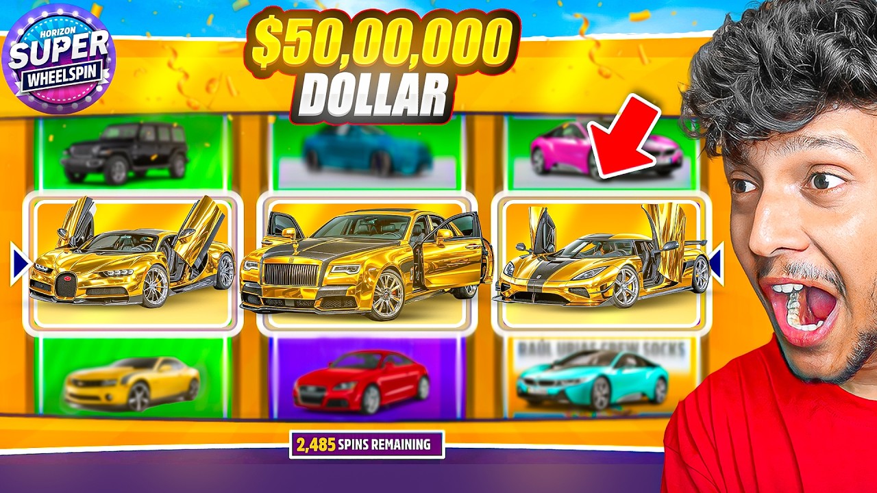 I GOT A SUPER CARS WORTH *$50,000,000* IN SUPER WHEEL SPIN 🤑 Forza Horizon 5 - LOGITECH G29