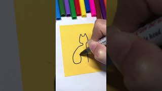Draw a cat 🐈 from one line | One line drawing | Simple drawing #shorts #onelinedrawing #easydrawing