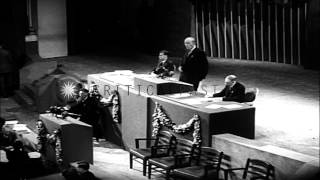 US President Harry S. Truman closes the San Francisco Conference leading to found...HD Stock Footage