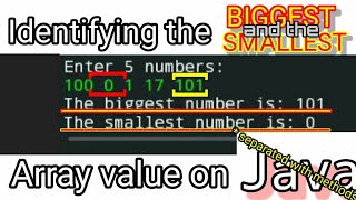 Java program that Identifies the BIGGEST and the SMALLEST value in an ARRAY.