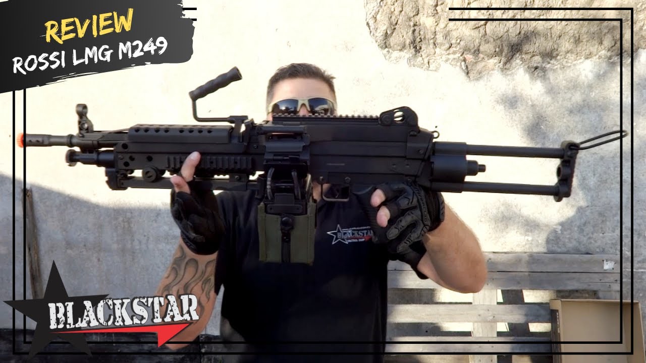 REVIEW AEG LMG M249 AIRSOFT SUPORTE 6mm