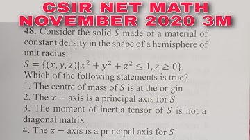 LEC 35 CSIR NET MATH NOV 2020 CLASSICAL MECHANICS SOLUTION 3M