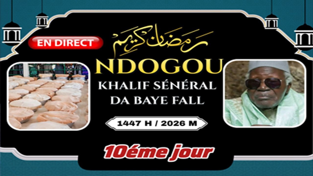 En Direct 10éme Jours Ndogou Khalif Géneral des Baye Fall à Touba Dianatou  Baye Fall ga  2026