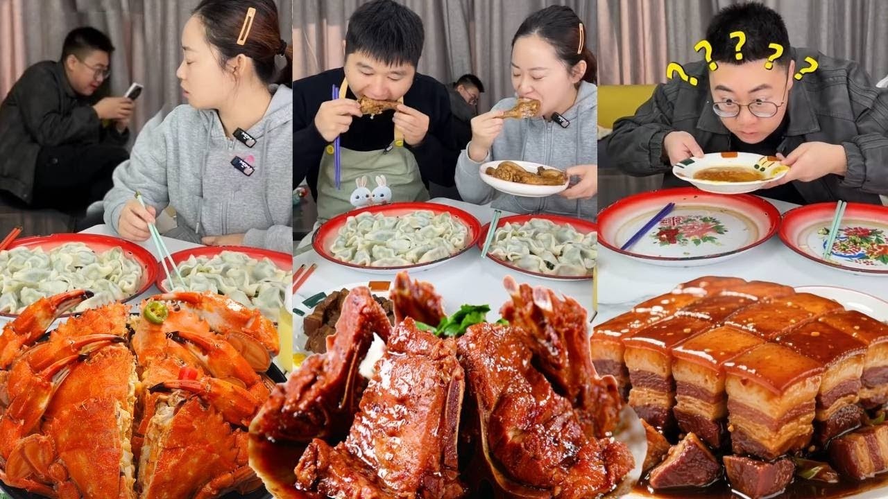 My silly brother plays on his phone during mealtime, while my mom and I finish the braised pork.