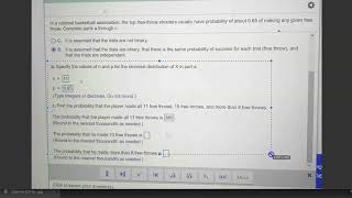 MTH 245 Unit 2 Practice Test Question about Free-throw