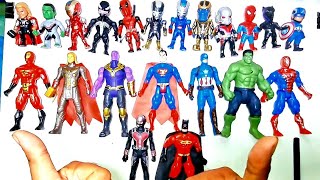 unboxing toys super hero, superman, batman, spiderman, antman, thanos, hulk, captain america, thor..