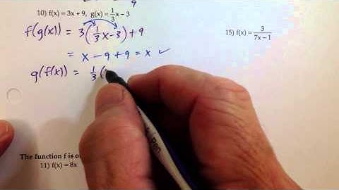 One to One/Inverse Functions Part 2 of 3