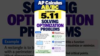 AP Calculus AB/BC, Lesson 5.11 Solving Optimization Problems