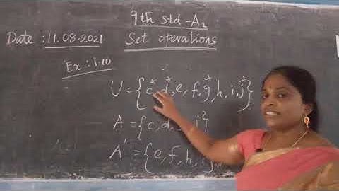 9th STD / SET LANGUAGE/Set Operations/ Example 1.10