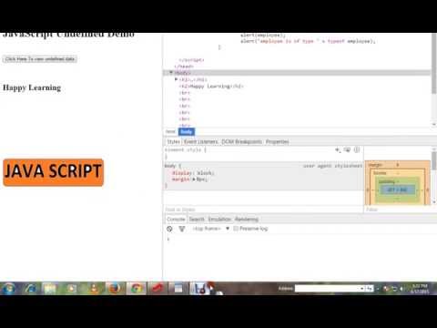 HOW TO USE UNDEFINED IN JAVASCRIPT DEMO