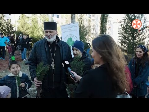 გამწვანების აქცია 13 ასურელი მამის სახელობის ტაძრის ეზოში