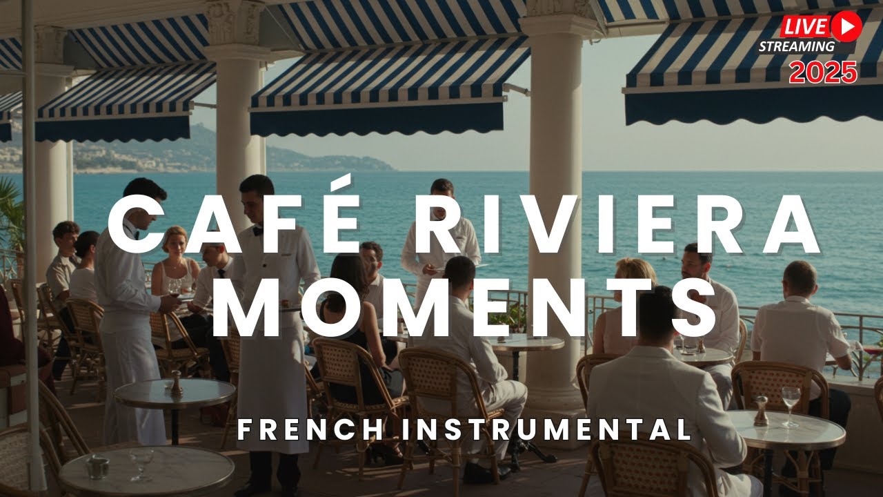 Seaside French Café 4K – Relaxing France Instrumental Music with Ocean View