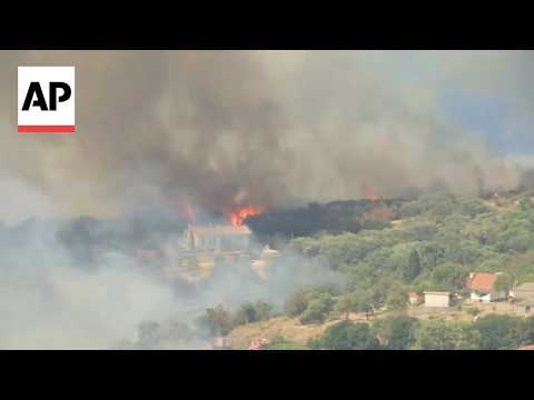 A wildfire on the Greek island of Kefalonia triggers evacuations