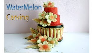 Birthday Cake | carving fruits | By BÀN TAY ĐEN #carving #watermelon