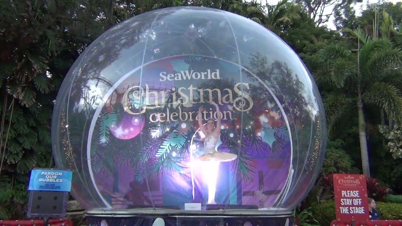 Ballerina in a Snowglobe at Sea World’s Christmas Celebration