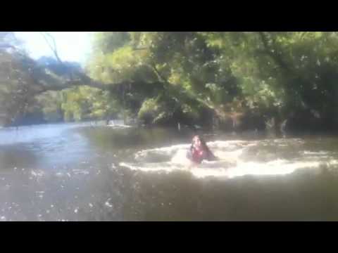 Girl jumps in to a river - YouTube