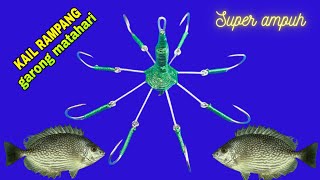 Cara membuat pancing garong matahari umpan lumut untuk ikan baronang