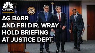 Attorney General Barr and FBI Director Wray hold a briefing at the DOJ ⁠— 6/4/2020