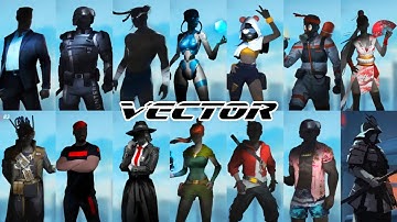 Vector - All 13 Characters + Parkour Tricks (SHOWCASE)