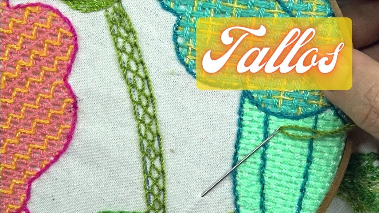 Una sencilla idea para bordar tallos de flores y plantas 🌿🍃🪴