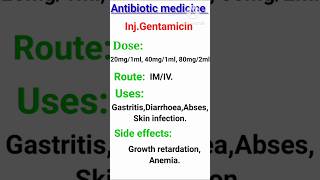 Do you know about Gentamicin injection use for #medicine information #shortvideo.