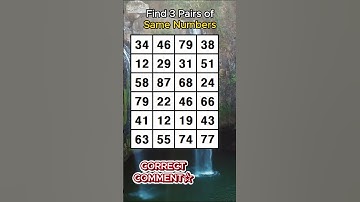 HOW OLD IS YOUR BRAIN? Find 3 pairs of identical numbers/ /Dementia Prevention Quizzes/Tests.