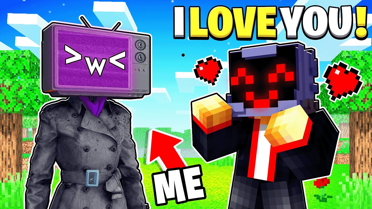 I Pranked Him as TV Woman in Minecraft!