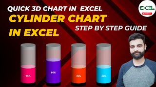 Create Cylinder Chart in Excel | 3D Infographic Chart in Excel | Quick and Easy Way | Excel 101