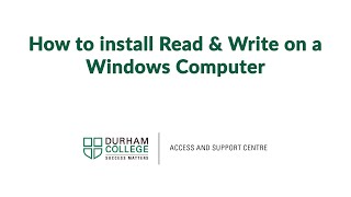 How to install Read & Write on a Windows Computer Wealth