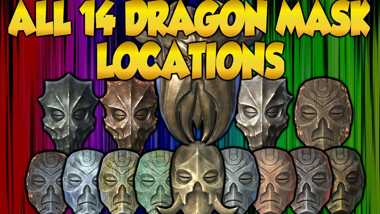 Skyrim 14 Dragon Mask Locations in Edition + Dragonborn DLC GUIDE! (Xbox One) - YouTube
